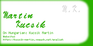 martin kucsik business card